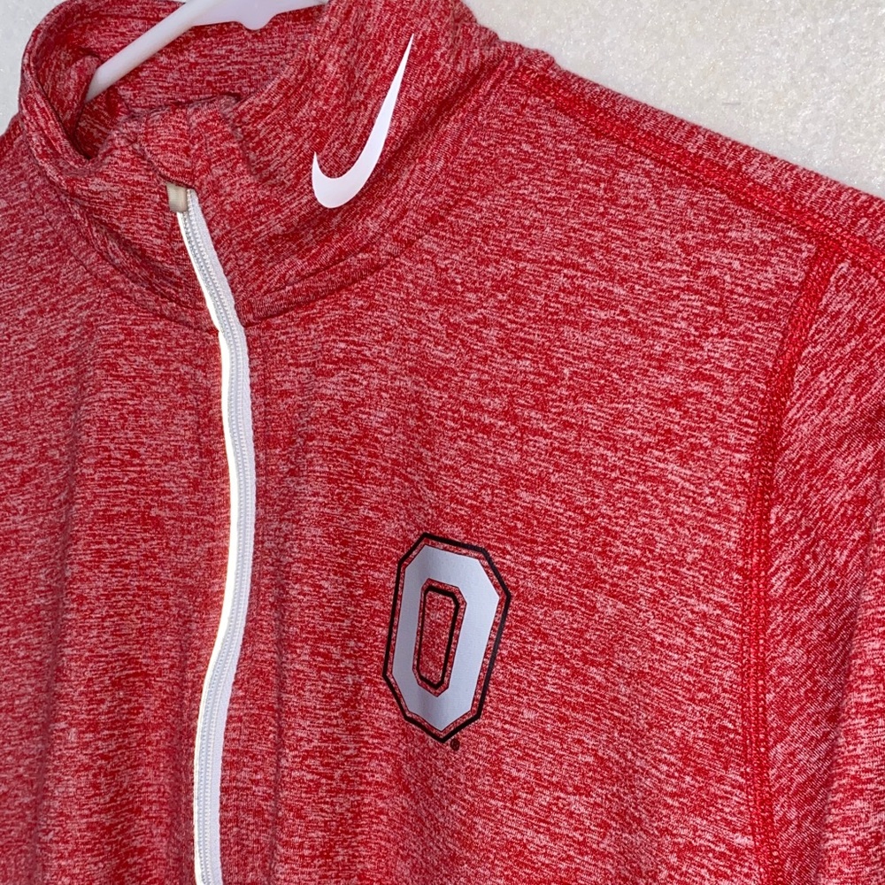 Nike Red Heather Dri-FIT Ohio State Logo Performance Long Sleeve Tee - Picture 3 of 6